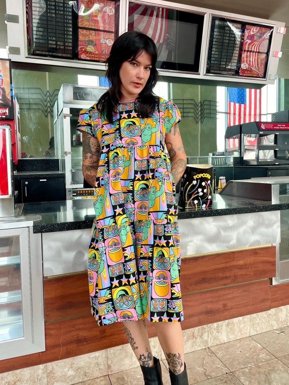Nooworks Frida Dress in Dreyfus Print - Size Small